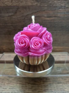 Sviečka - cupcake s ružami